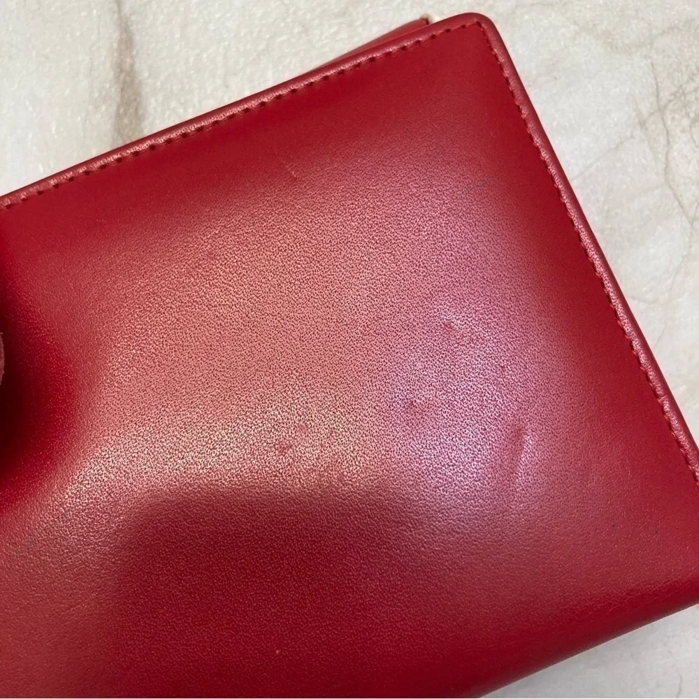Dior vintage red and white leather wallet rare